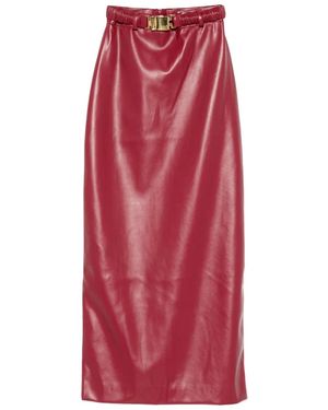 ROWEN ROSE Gonna Midi Con Cintura - Rosso
