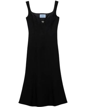 Prada Vestido midi estilo cady - Negro