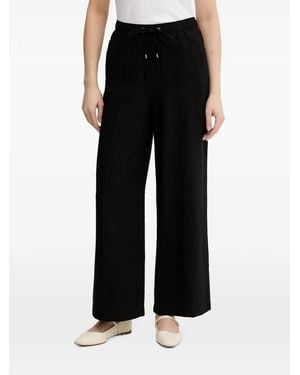 DKNY Drawstring Wide-Leg Trousers - Black