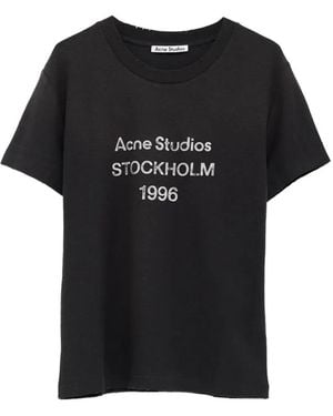 Acne Studios Camiseta Con Logo Estampado - Negro