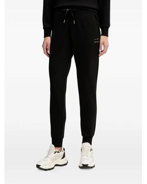 ARMANI EXCHANGE Scuba Logo-Embroidered Drawstring Track Trousers - Black