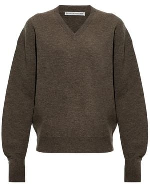 Studio Nicholson Loch V-Neck Jumper - Green