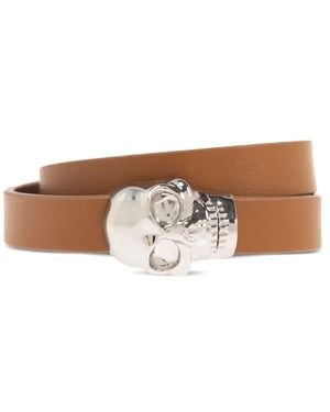 McQueen Skull-Appliqué Bracelet - Brown