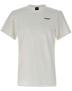 G-Star Schmales T-Shirt Mit Logo-Print - Weiß