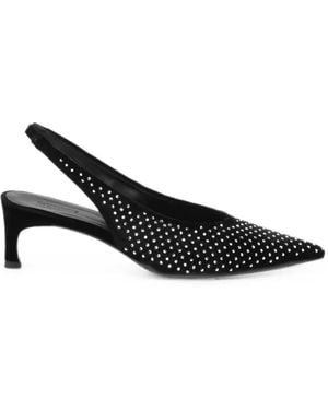 ROTATE BIRGER CHRISTENSEN Slingback Rhinestone Velvet Court Shoes - Black