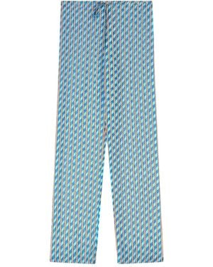 Dries Van Noten Devoré Elasticated Pants - Blue