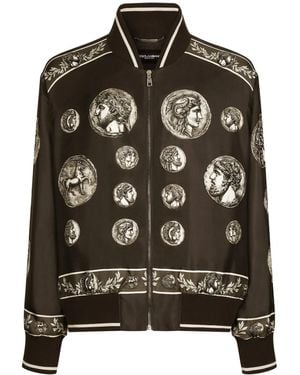 Dolce & Gabbana Graphic-Print Long-Sleeved Jacket - Black