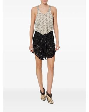 Isabel Marant Vestido Corto Milea Con Lentejuelas Y Nudo - Negro
