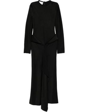 Nanushka Crew-Neck Draped Maxi Dress - Black