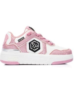 Philipp Plein Low-Top Sneakers Sk8R Strass - Pink