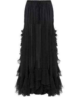 Chloé Ruffled Long Skirt - Black