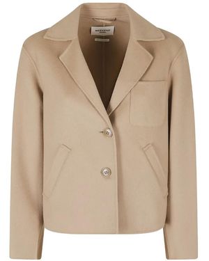 Max Mara Veste Valmon À Boutonnière Et Détail De Poche - Natural