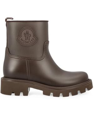 Moncler Kickstream Stiefeletten Mit Logo - Braun