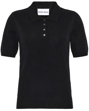 EMERSON RENALDI Short-Sleeve Polo Top - Black