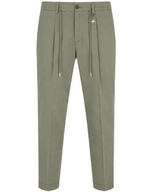 Manuel Ritz Pleated Drawstring Trousers - Green