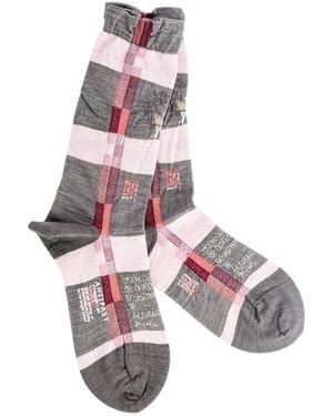 Antipast Check-Pattern Knitted Socks - White