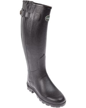 Le Chameau Rubberised Leather Boot - Grey
