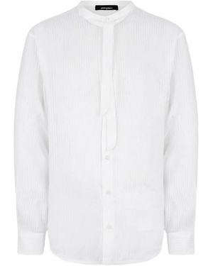 DSquared² Linen Tie Dropped Shoulder Shirt - White