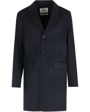 Amaranto Flap-Pocket Revere-Collar Coat - Blue