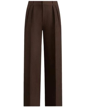 Manière De Voir Julie Twin-Pleat Tailored Trousers - Brown