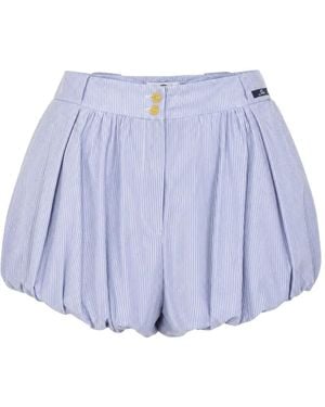 Elisabetta Franchi Striped Balloon Shorts - Purple