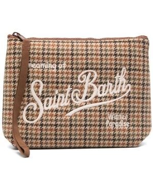 MC2 Saint Barth Bolso De Mano Aline Con Motivo Pied De Poule - Blanco