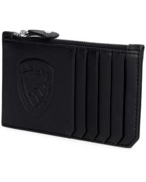 Blauer Tarjetero Con Logo En Relieve - Negro