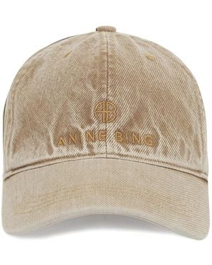 Anine Bing Jeremy Logo-Embroidered Baseball Cap - Natural