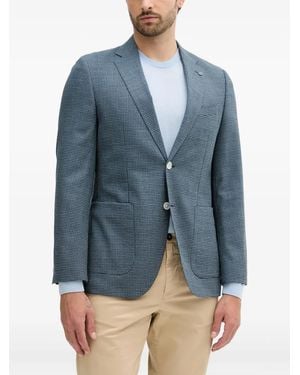 BOSS Janson Checked Single-breasted Blazer - Blue