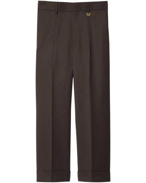 Burberry Herringbone Wool Pants - Brown