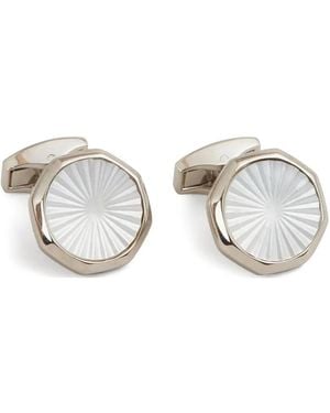 Tateossian Sunburst Semiprecious Manchetknopen Met Gegraveerde Zonsondergang - Metallic
