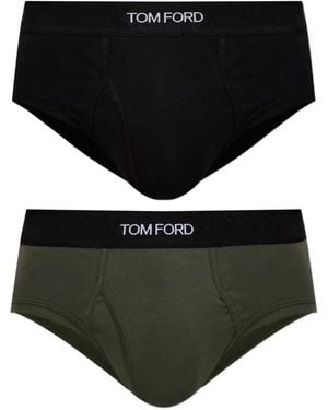 Tom Ford Logo-Waistband Briefs (Set Of Two) - Black
