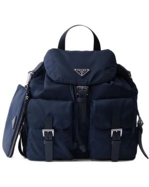 Prada Medium Re-Nylon Backpack - Blue