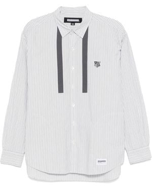 Neighborhood Long-Sleeves Tie Shirt - White