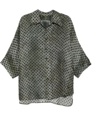Ziggy Chen Hemd Mit Geometrischem Print - Grau
