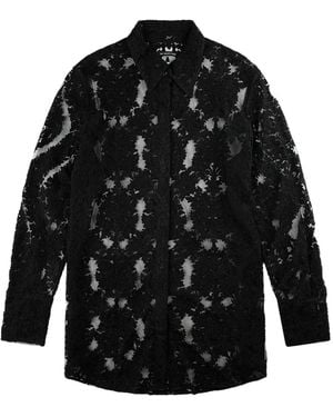 Song For The Mute Lace-Patterned Shirt - Black