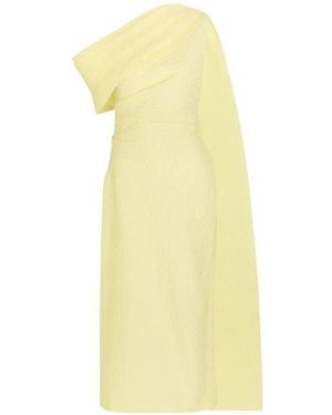 ROKSANDA Maite One-Shoulder Draped Midi Dress - Yellow