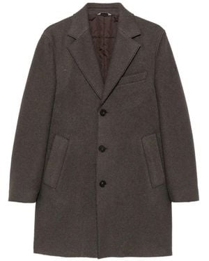 Manuel Ritz Single-Breasted Notched-Lapel Coat - Gray