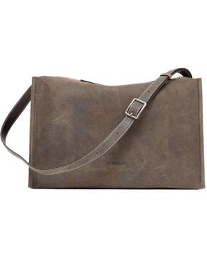 JW Anderson Contrast-Stitch Shoulder Bag - Brown