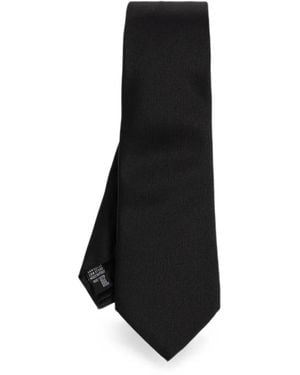 Giorgio Armani Embroidered-Logo Tie - Black