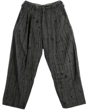 Ziggy Chen Paint-Splatter Pleated Pants - Gray