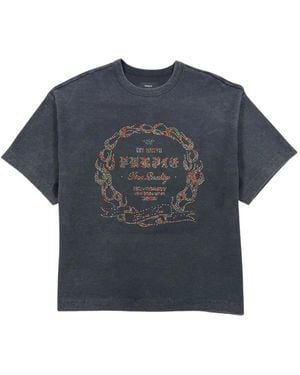 Purple Brand Textured Jersey T-Shirt - Blue