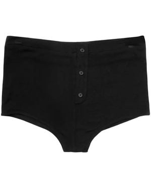 Entire studios Button-Up Jersey Shorts - Black
