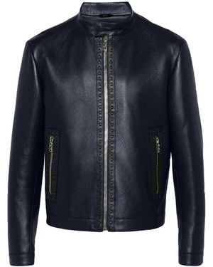 Fendi Selleria Leather Jacket - Blue