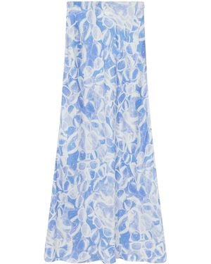 Stella McCartney Sunglasses-Print Maxi Skirt - Blue