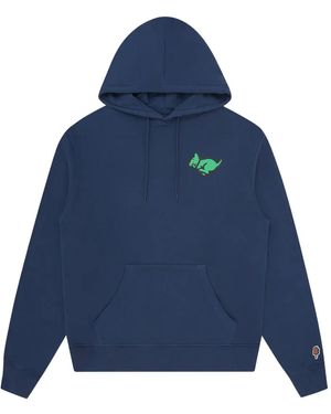 ICECREAM Kangaroo-Embroidered Hoodie - Blue