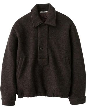 A Kind Of Guise Plan Button-Placket Pullover Jacket - Black