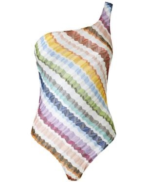 Missoni Bañador De Punto En Zigzag - Blanco