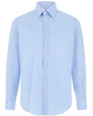 BOGGI Herringbone Cotton Muslin Shirt Regular Fit - Blue