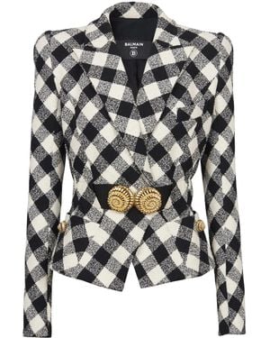 Balmain Giacca Vichy - Nero